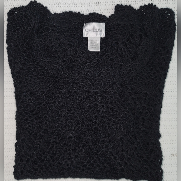 Chico's open weave v-neck sweater Size 2 (12-14) - Picture 12 of 12